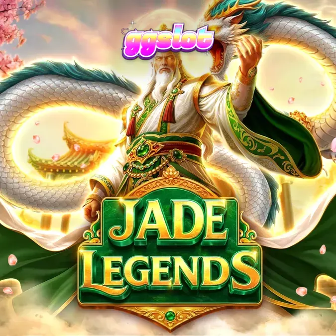 Jade Legends slot machine interface na may temang dragon at gintong kayamanan